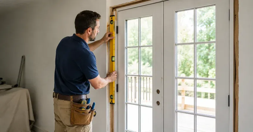 newly installed French doors with divided glass panes in Fairview, St. Catharines