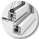 Detail of the welded corner joint and the insulating chambers within